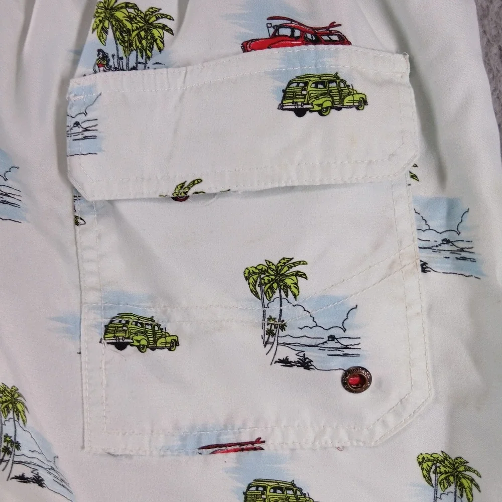 Island‎ Haze Mens Surf Wagon Palm Tree Swim Trunks XL EUC